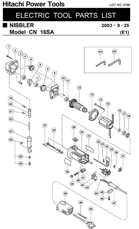 hitachi sheet metal nibbler|hitachi cn16sa nibbler parts.